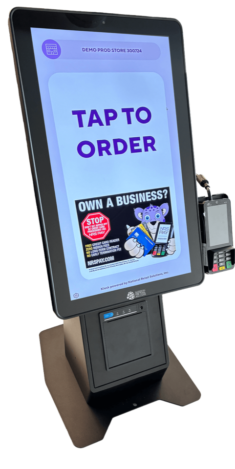 NRS countertop self-ordering kiosk with card reader